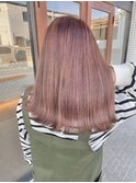 ピンクブラウン　ダブルカラーインナーカラーケアブリーチ