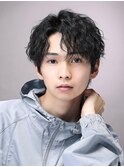 微分け　縦落ちツイストパーマ
