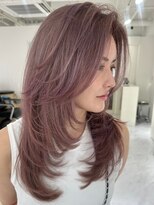 アンダーバーホワイト モデ 富田林店(_WHITE mode)&nbsp;ハイライトカラーミルクティーベージュレイヤーカット