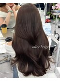 韓国ヘア　透明感カラー　オリーブベージュ