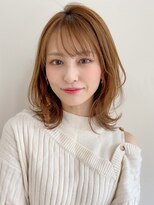 トゥーナ 表参道(tona) ミディアムレイヤー、外ハネボブ、グレージュ、脱白髪染め☆