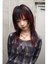 オーン 渋谷(OOn)&nbsp;レッド×ラベンダー×ブラックのコントラストウルフ