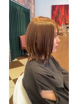 アース いわき店(HAIR&MAKE EARTH)&nbsp;外ハネレイヤーボブ×シアーベージュ