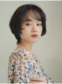 ショート・ボブ/絶壁解消/前髪あり/20代/30代/丸顔