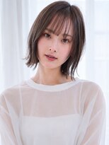 ヘアメイク アージュ 天神西通り店(HAIR MAKE age)&nbsp;外ハネ ボブ シースルーバング ショコラアッシュ 透明感カラー