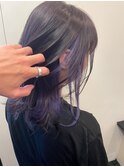インナーパープル×切りっぱなしミディアム