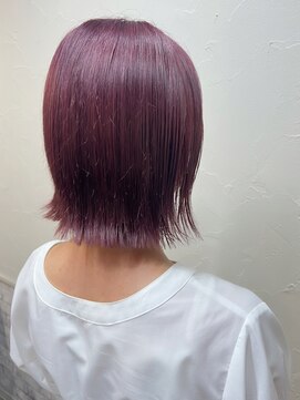 シュリット(schritt) ブリーチラベンダーピンクカラー 外ハネボブ渋谷 エジリ