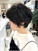 大人パーマショート/ツーブロック/白髪ぼかし/武蔵小杉/自由が丘