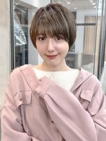 ロンドシエル 横浜(Lond ciel)&nbsp;ミニウルフチェリーブラウンブリーチなしショートボブ前髪/横浜