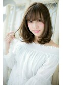 くせ毛風ゆるふわ♪抜け感セミディ#グレージュ【cuore松戸】