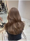 韓国ヘアーハッシュカットレイヤーカットグレージュブリーチ無し