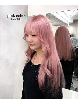 ベレーザ 渋谷(BELEZA) 17150ホワイトピンクブリーチバーガンディルーツカラーロング