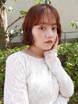 トリコ ショップアンドヘアサロン(tricot shop hair salon) おしゃれパーマボブ◎ゆるパーマ/オレンジカラー/ボブ