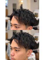 ゼロスバーバー(0's BARBER SHOP)&nbsp;束感無造作ツイストスパイラルパーマ人気流行立体感メンズ