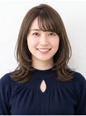 【30代】小顔ミディ×ふんわり前髪×ナチュラル
