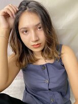 ゆるふわ大人ロブ×センターパート