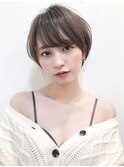 【to/na】宮崎えりな 20代30代40代小顔なオリーブカラーショート
