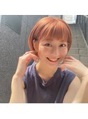 耳かけキュートミニボブ/オレンジピンクベージュ