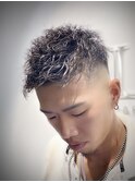 スパイキーアップバングフェード/ツイストパーマ/ハイスキン