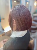 チェリーピンク×ボブスタイル