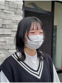 ウルフカット/黒髪/学割/カット