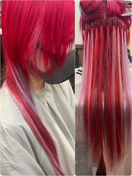 ディー エメ(D-aimer-) 赤髪ウルフをエクステで☆