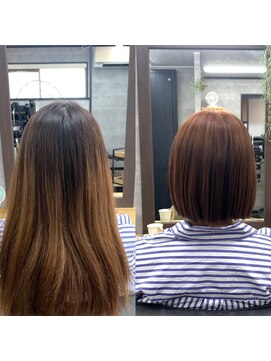 ナチュラル 泉中央店(Natural) ミニボブ×アンブレラカラー