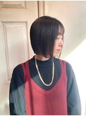 シースルーバング　ぷつっとボブ　切りっぱなし