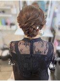 結婚式 二次会 お呼ばれ アップスタイル×アクセサリー付き