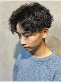 波巻きスパイラルパーマメンズパーマメンズマッシュ群馬高崎眉毛
