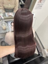 アオ(ao.)&nbsp;ブリーチなしピンク暗め顔まわりレイヤー韓国前髪あり