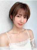 大人可愛い/耳かけショートボブ/メルティカラー/似合わせカット