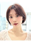 (岩田莉奈)うる艶カラー30代40代50代丸みショートひし形新宿