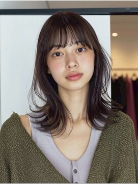 リンクミリ(Link mili) 小顔ミディ×くびれレイヤー×透けバング