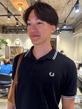 センターパート/ニュアンスパーマ/毛流れ