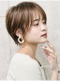 ショートヘア シースルーバング 奈良美容室 ショート 田村梨乃