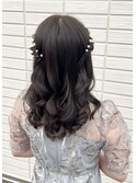 airi/ねじりハーフツイン/ハーフアップ/お呼ばれヘア/結婚式ヘア