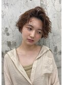 ショートボブ、ラフパーマ、イルミナカラーサファリ