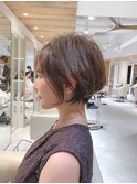 20代30代40代50代ひし形束感ショート透明感マロンベージュ