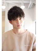 MEN’SHAIRアッシュブラックマッシュパーマ
