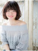 *CUORE水戸*…ダークアッシュランダムパーマ小顔エアリーミディb
