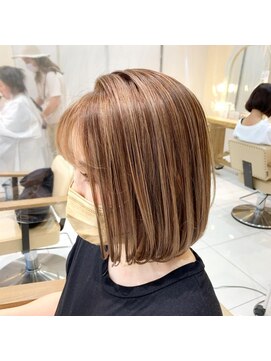 クレア本厚木(CREA) ハイライト×ボブ×暖色カラー