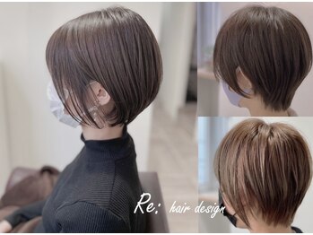 リ ヘアーデザイン(Re: hair Design)の写真/【八丁堀】小顔効果抜群美シルエット丸みボブからジェンダーレスなクールショートまで＊