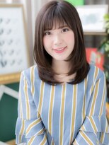 カバーヘア ブリス 志木南口駅前店(COVER HAIR bliss)&nbsp;好感度高め◎斜めバング黒髪内巻きワンカールa志木20代30代40代