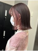 2424外国人風カラーロイヤルパープルベイビーピンク外ハネボブ