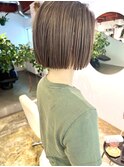 ラインボブとミルクティーベージュ