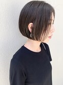 札幌ショートボブ　大人かわいい黒髪あごラインボブ