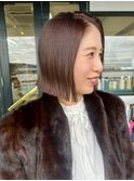 切りっぱなしボブ/マロンブラウン