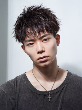 アルファ 新宿(alpha) サーフカール/ 刈り上げセンターパート/ブルーブラック[新宿駅]