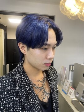 エトラ 渋谷店(etora) ネイビーブルー センターパート ハンサムショート